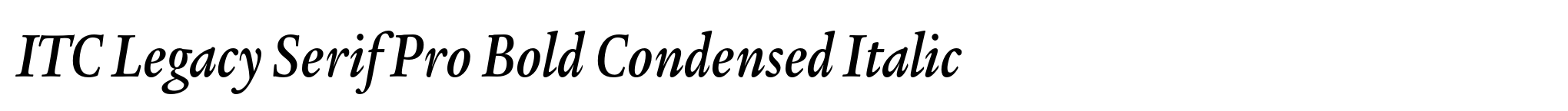ITC Legacy Serif Pro Bold Condensed Italic image